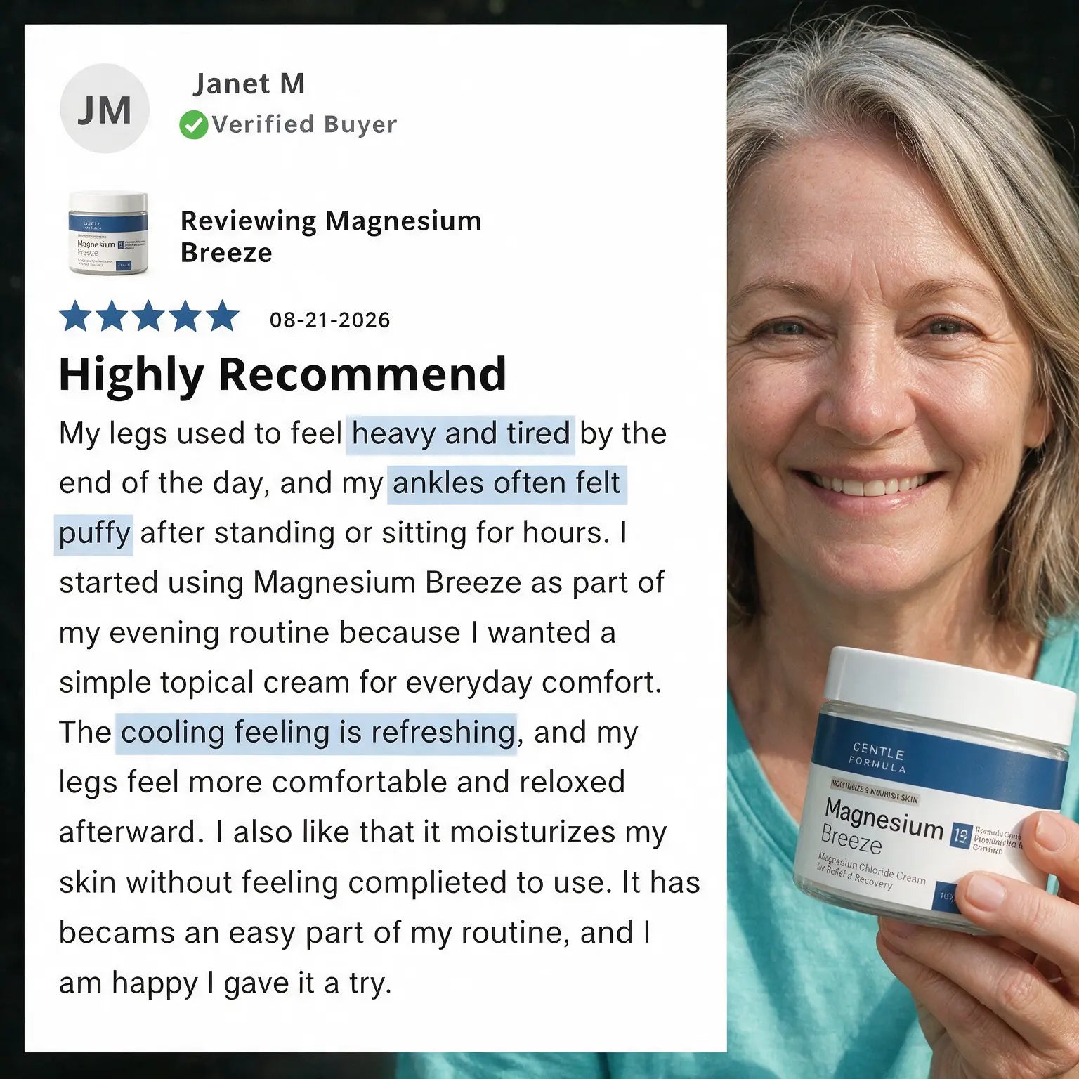 Magnesium Breeze — Cooling Leg Relief Cream
